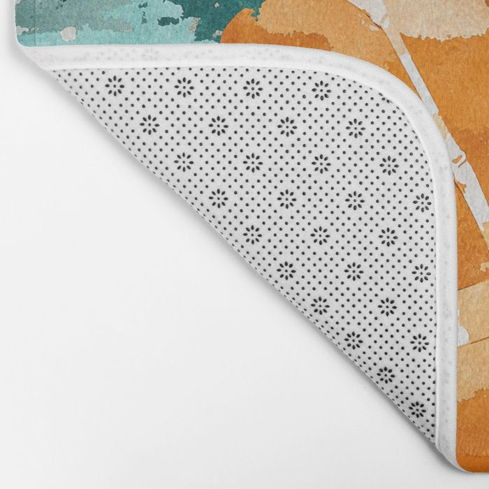 Solo Traveler, Watercolor Black Woman Painting, Travel Tropical Summer Illustration Bath Mat Gallery Image 2
