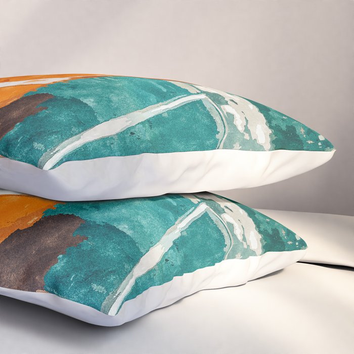 Solo Traveler, Watercolor Black Woman Painting, Travel Tropical Summer Illustration Pillow Sham Gallery Image 3