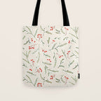 Christmas Pine and Berries Neutral Tote Bag Gallery Image 1
