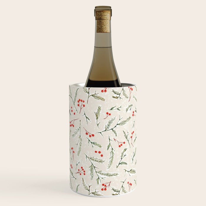 Christmas Pine and Berries Neutral Wine Chiller Gallery Image 1