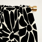 Black and White Retro Floral Art Print  Window Curtain Gallery Image 2