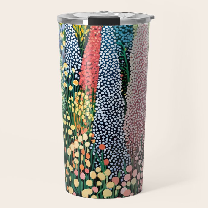 Floral Art Botanical Wall Art Maximalist Art Dopamine Decor Flower Print Japanese Painting  Travel Mug Gallery Image 1