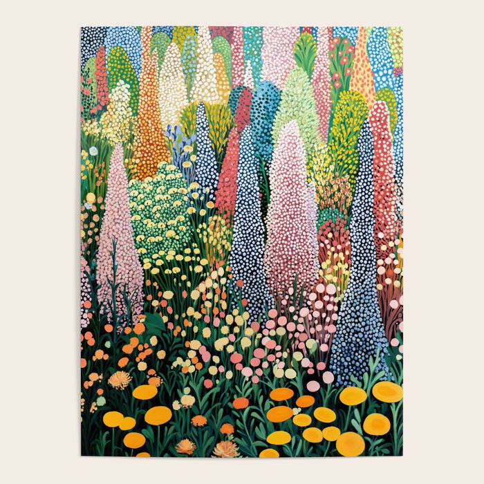 Floral Art Botanical Wall Art Maximalist Art Dopamine Decor Flower Print Japanese Painting  Poster Gallery Image 4