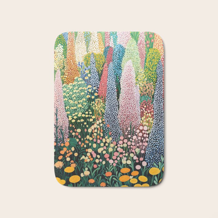 Floral Art Botanical Wall Art Maximalist Art Dopamine Decor Flower Print Japanese Painting  Bath Mat Gallery Image 1