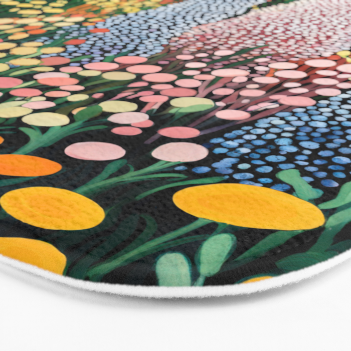 Floral Art Botanical Wall Art Maximalist Art Dopamine Decor Flower Print Japanese Painting  Bath Mat Gallery Image 3