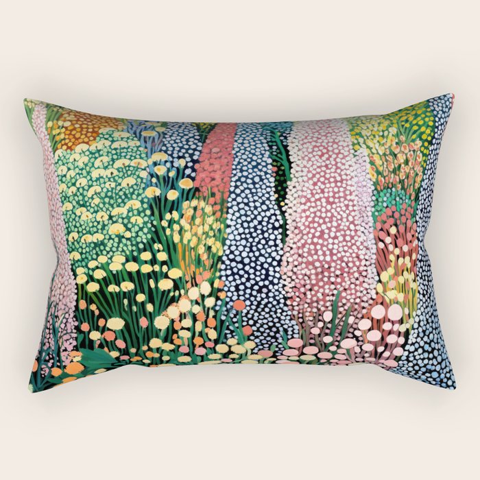 Floral Art Botanical Wall Art Maximalist Art Dopamine Decor Flower Print Japanese Painting  Rectangular Pillow Gallery Image 2