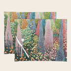 Floral Art Botanical Wall Art Maximalist Art Dopamine Decor Flower Print Japanese Painting  Placemat Gallery Image 1