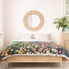 Floral Art Botanical Wall Art Maximalist Art Dopamine Decor Flower Print Japanese Painting  Duvet Cover Gallery Image 3