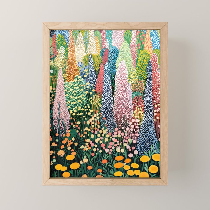 Floral Art Botanical Wall Art Maximalist Art Dopamine Decor Flower Print Japanese Painting  Mini Art Print Gallery Image 1