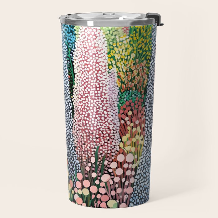 Floral Art Botanical Wall Art Maximalist Art Dopamine Decor Flower Print Japanese Painting  Travel Mug Gallery Image 2