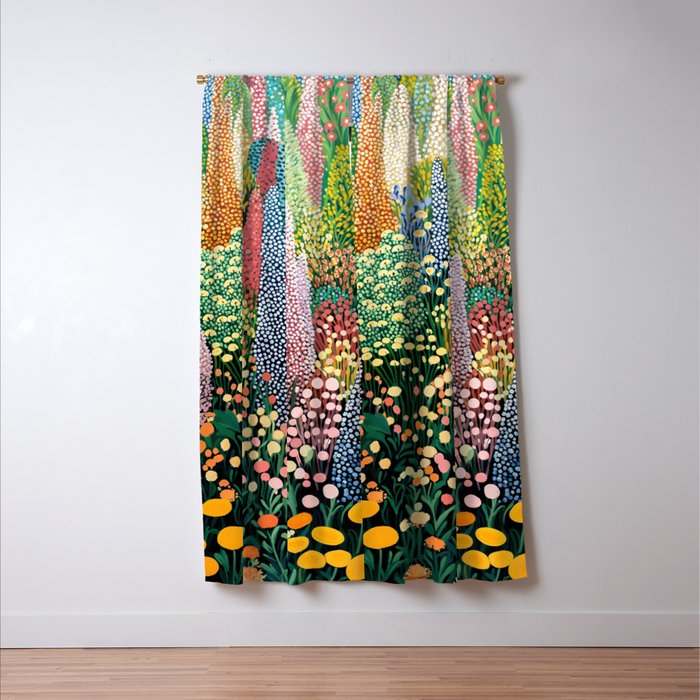 Floral Art Botanical Wall Art Maximalist Art Dopamine Decor Flower Print Japanese Painting  Window Curtain Gallery Image 3