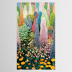 Floral Art Botanical Wall Art Maximalist Art Dopamine Decor Flower Print Japanese Painting  Tablecloth Gallery Image 2