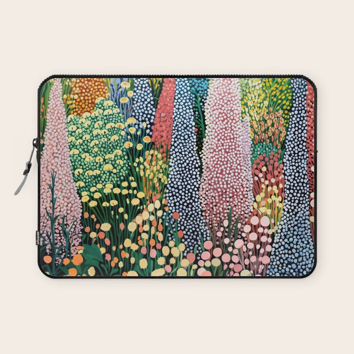 Floral Art Botanical Wall Art Maximalist Art Dopamine Decor Flower Print Japanese Painting  Laptop Sleeve Gallery Image 1