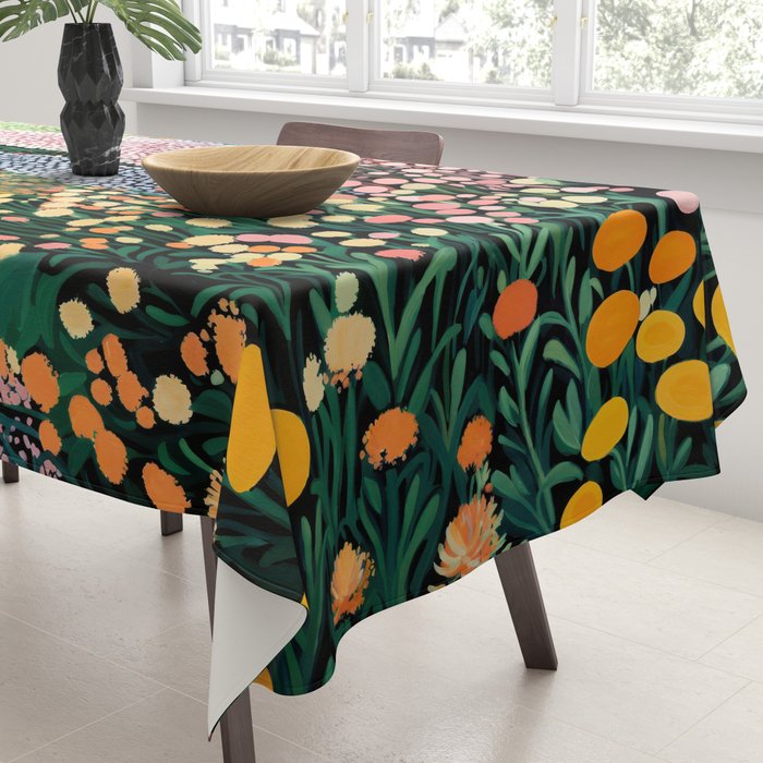 Floral Art Botanical Wall Art Maximalist Art Dopamine Decor Flower Print Japanese Painting  Tablecloth Gallery Image 3
