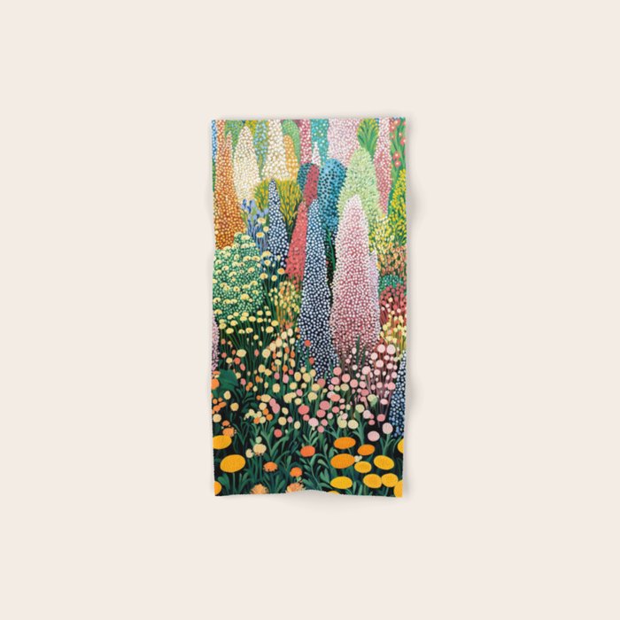 Floral Art Botanical Wall Art Maximalist Art Dopamine Decor Flower Print Japanese Painting  Bath Towel Gallery Image 1