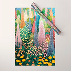 Floral Art Botanical Wall Art Maximalist Art Dopamine Decor Flower Print Japanese Painting  Wrapping Paper Gallery Image 1