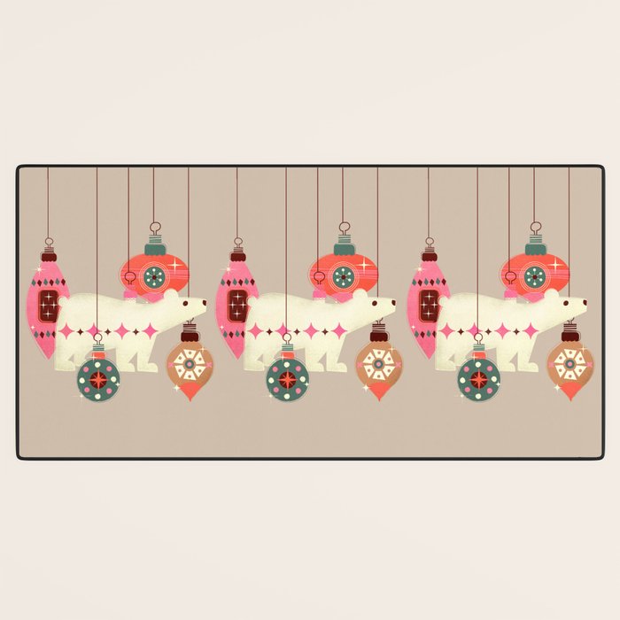 Festive Baubles With A Polar Bear Desk Mat Gallery Image 3