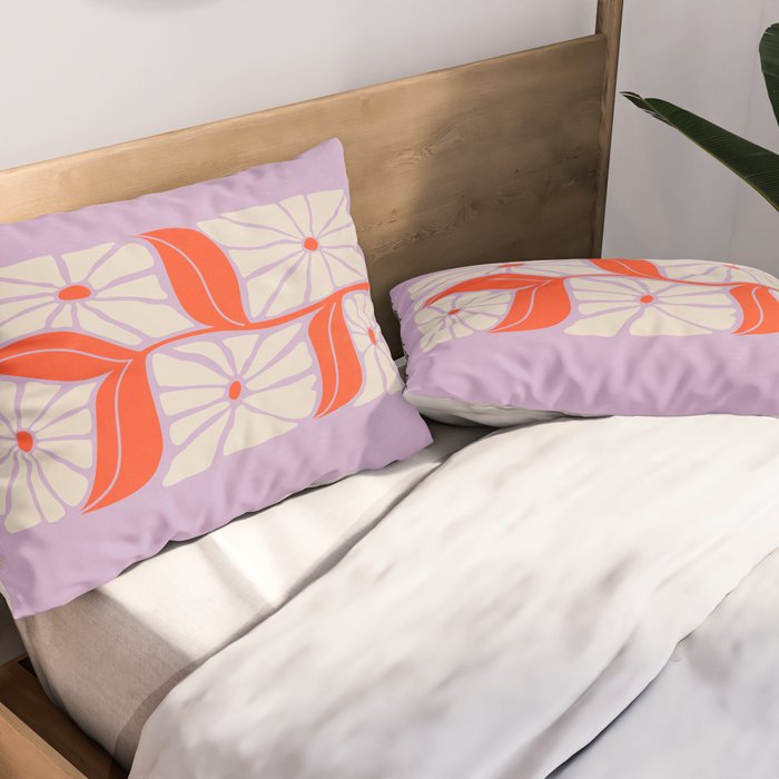Plum & Flamingo: Les Fleurs | Flower Market Color Series 06 Pillow Sham Gallery Image 2