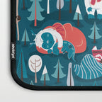 Besties // blue background white Yeti brown Bigfoot blue pine trees red and coral details Laptop Sleeve Gallery Image 3