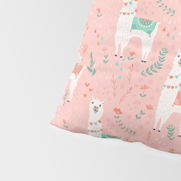 Lovely Llama on Pink Pillow Sham Gallery Image 4
