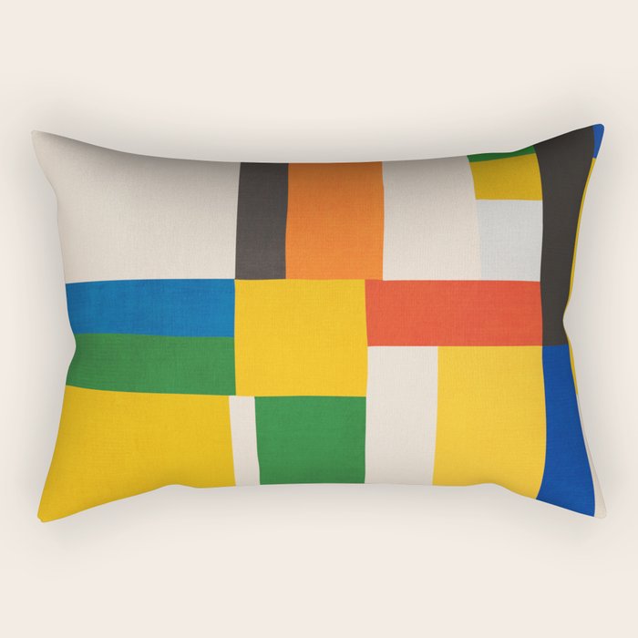 Mid-Century Modern Colorful Artwork Rectangular Pillow Gallery Image 2