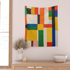 Mid-Century Modern Colorful Artwork Wall Tapestry Gallery Image 2