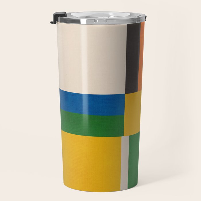 Mid-Century Modern Colorful Artwork Travel Mug Gallery Image 3
