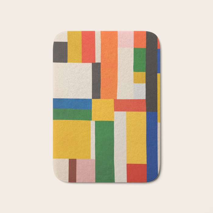 Mid-Century Modern Colorful Artwork Bath Mat Gallery Image 1