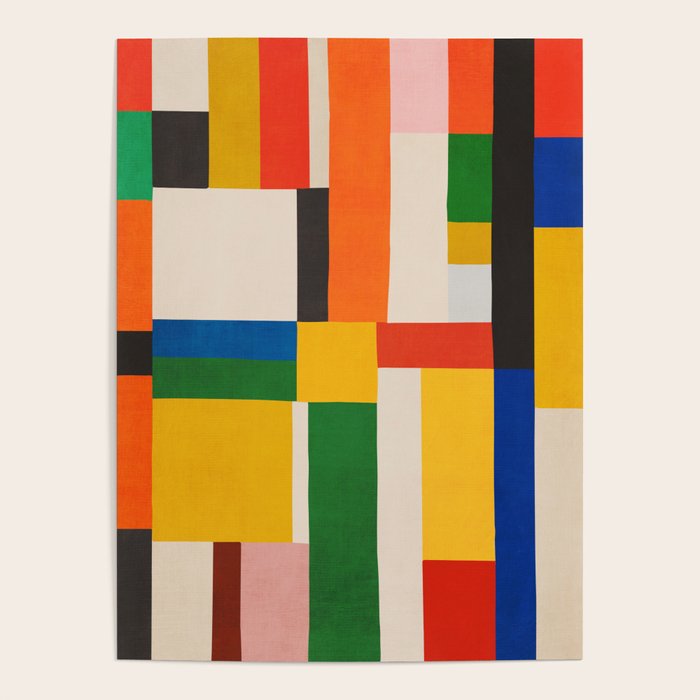 Mid-Century Modern Colorful Artwork Poster Gallery Image 1