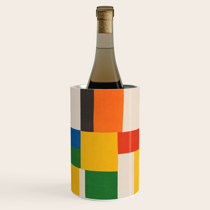 Mid-Century Modern Colorful Artwork Wine Chiller Gallery Image 1