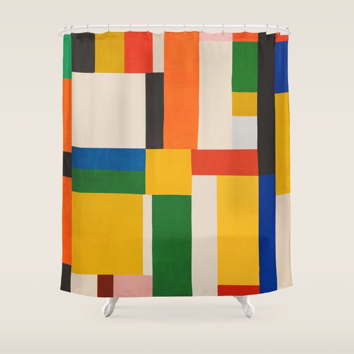 Mid-Century Modern Colorful Artwork Shower Curtain Gallery Image 1