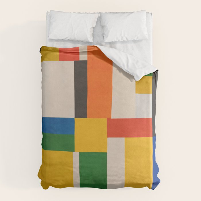 Mid-Century Modern Colorful Artwork Duvet Cover Gallery Image 1
