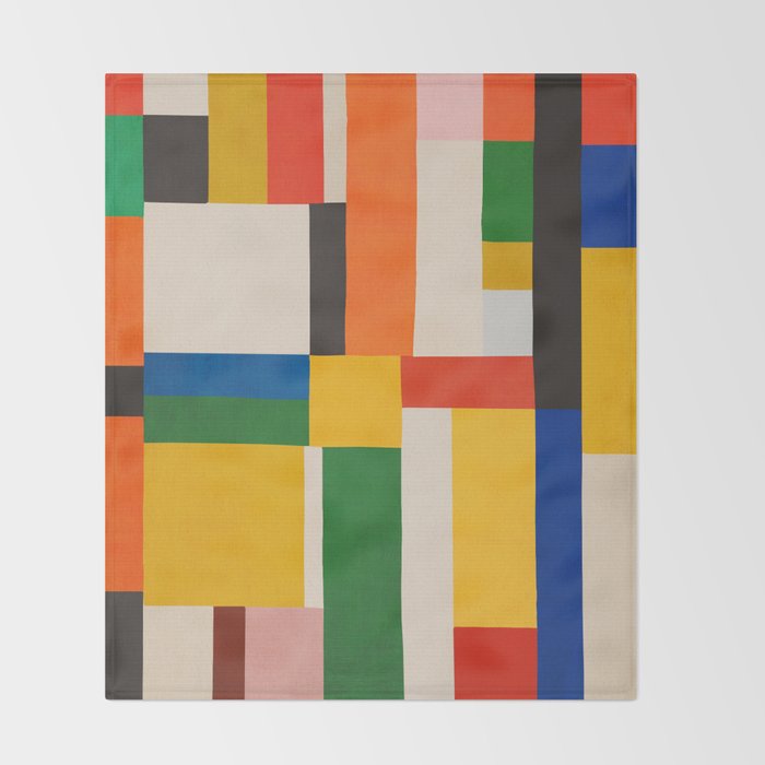 Mid-Century Modern Colorful Artwork Throw Blanket Gallery Image 2