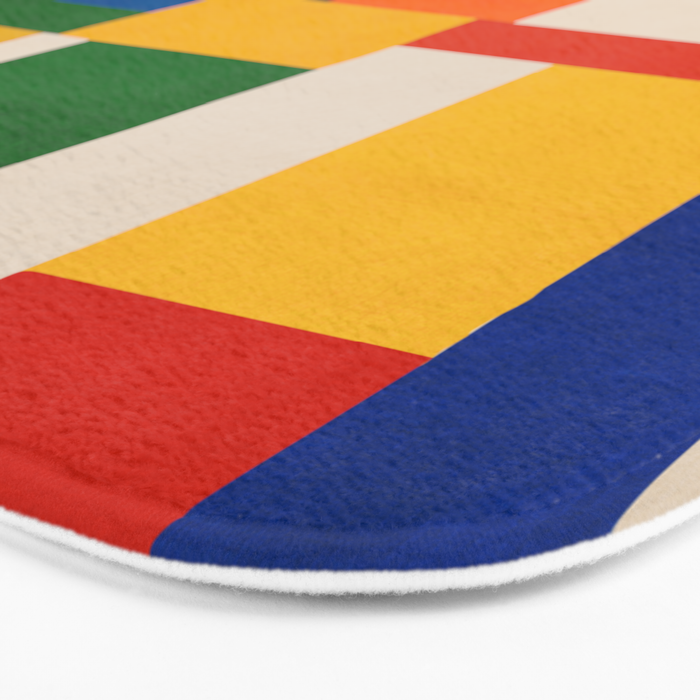 Mid-Century Modern Colorful Artwork Bath Mat Gallery Image 3