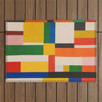 Mid-Century Modern Colorful Artwork Outdoor Rug Gallery Image 1