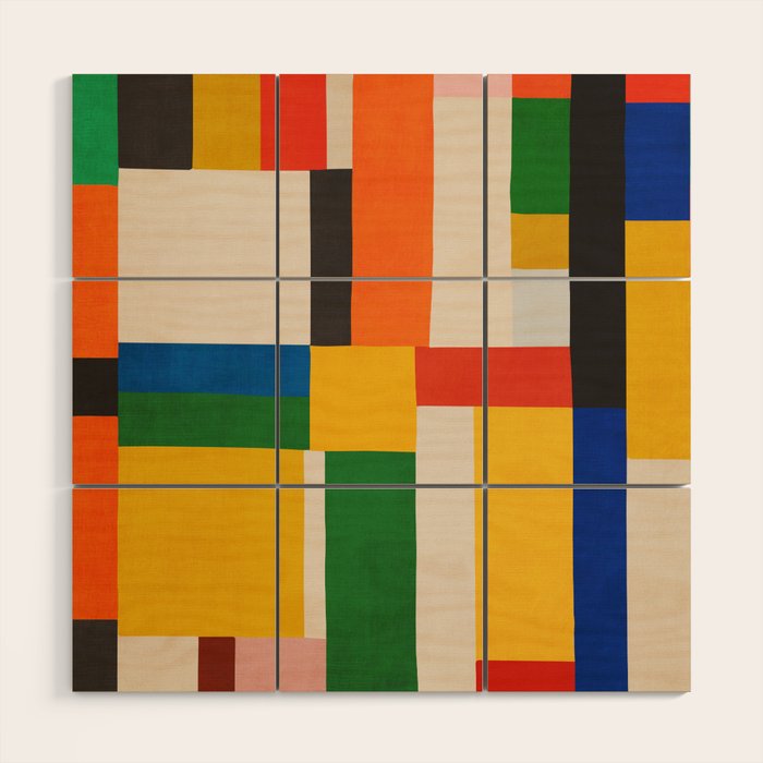 Mid-Century Modern Colorful Artwork Wood Wall Art Gallery Image 1