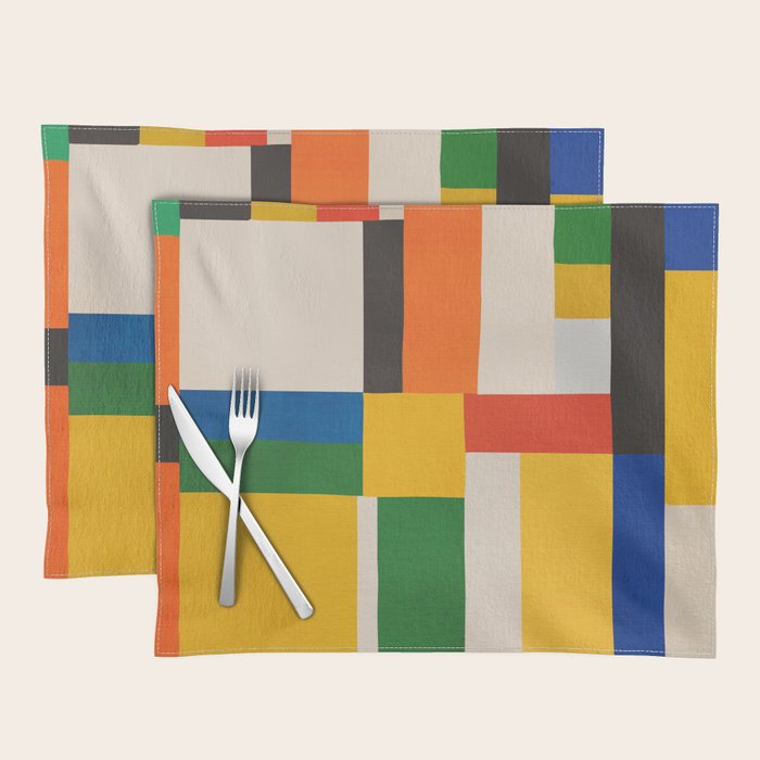 Mid-Century Modern Colorful Artwork Placemat Gallery Image 1