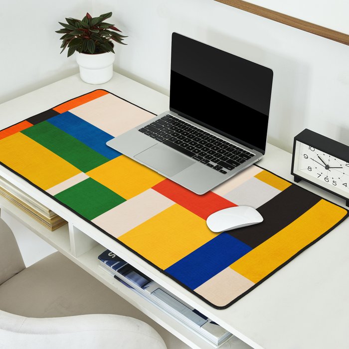 Mid-Century Modern Colorful Artwork Desk Mat Gallery Image 2