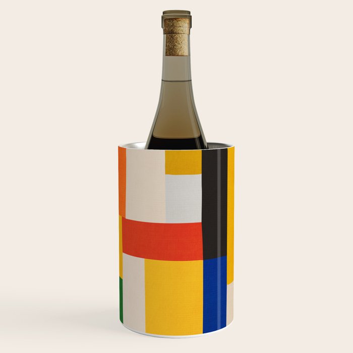 Mid-Century Modern Colorful Artwork Wine Chiller Gallery Image 3