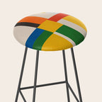 Mid-Century Modern Colorful Artwork Stool Gallery Image 2