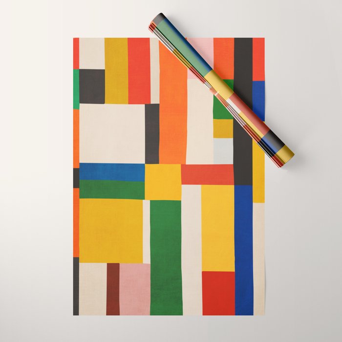 Mid-Century Modern Colorful Artwork Wrapping Paper Gallery Image 1