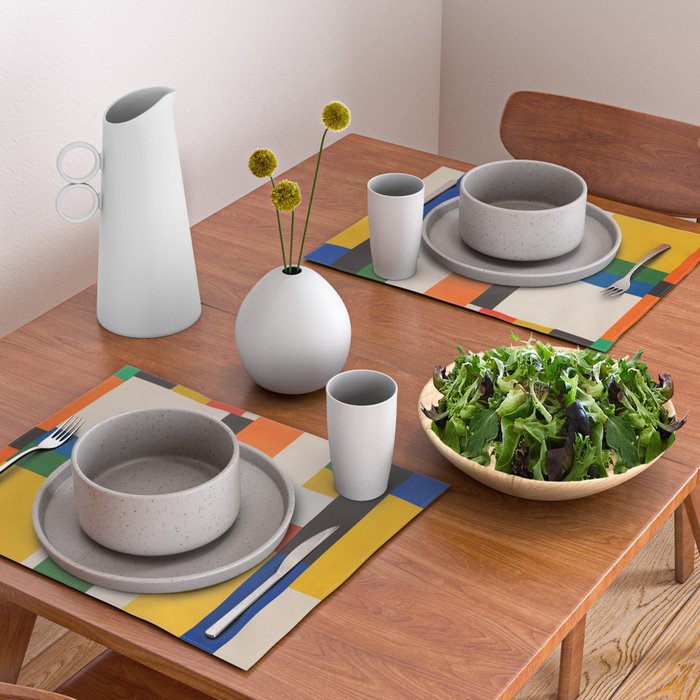 Mid-Century Modern Colorful Artwork Placemat Gallery Image 2