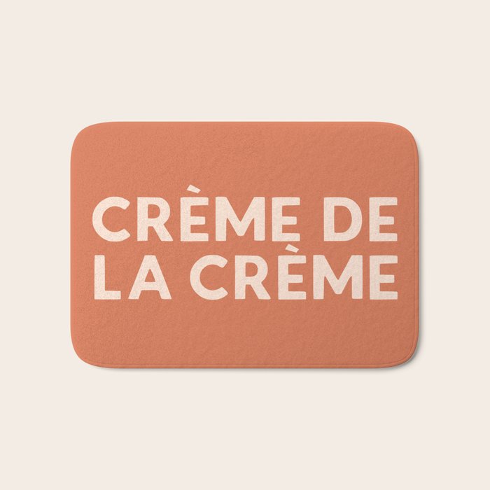 Creme de la Creme French Retro Hand Lettering Bath Mat Gallery Image 1