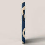 Mid Century Modern Hourglass Abstract Pattern in Navy Blue and Beige iPhone Case Gallery Image 2