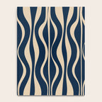 Mid Century Modern Hourglass Abstract Pattern in Navy Blue and Beige Notebook Gallery Image 4