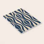 Mid Century Modern Hourglass Abstract Pattern in Navy Blue and Beige Notebook Gallery Image 3