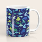 Watercolor Dinosaur Blue Green Dino Pattern Coffee Mug Gallery Image 1