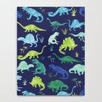 Watercolor Dinosaur Blue Green Dino Pattern Notebook Gallery Image 4