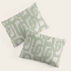 Sage Green Mid Century Modern Loop Abstract Neutral Pattern Pillow Sham Gallery Image 3