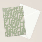 Sage Green Mid Century Modern Loop Abstract Neutral Pattern Stationery Card Gallery Image 2